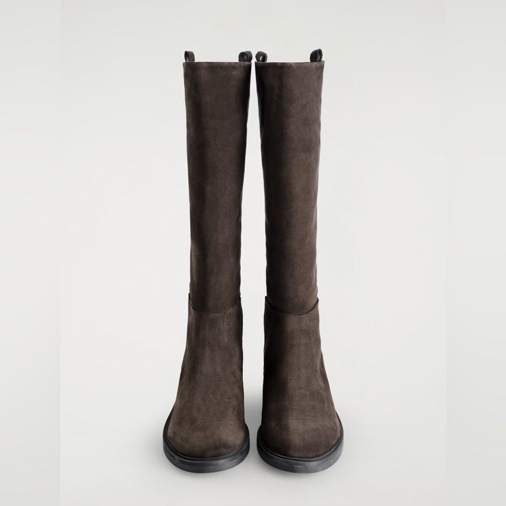 COS SUEDE RIDING BOOTS in Chocolate brown - Picture 8 of 16